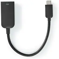 Nedis USB-C Adapter | USB 3.2 Gen 1 | USB-C Male | HDMI Output | 4K@60Hz | 0.20 m | Rond | Vernikkeld | PVC | Zwart | Polybag
