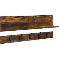 vidaXL Wandgemonteerde kapstok Muurmontage Rook Eiken 90 x 15 x 36 cm