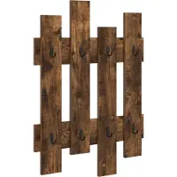 vidaXL Wandgemonteerde kapstok Muurmontage Rook Eiken 60 x 3 x 82 cm