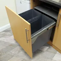 KuKoo Uitschuifbare, zachtsluitende recycling dubbele keukenafvalemmer 90 liter, grote afvalemmer &amp; blikjesvergruizer