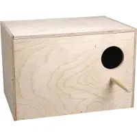 Flamingo Horizontaal Nestkastje Valkparkiet - Hout - 34,5 x 25 x 23cm
