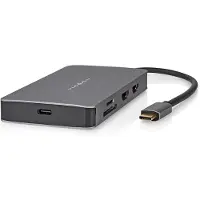 Nedis USB Multi-Port Adapter | USB 3.2 Gen 1 | USB-C Male | Micro SD / SD / USB-C Female / 2x HDMI / 2x USB-A Female | 5 Gbps Antraciet | Doos - CCBW64250AT02
