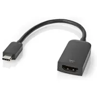 Nedis USB-C Adapter | USB 3.2 Gen 1 | USB-C Male | HDMI Output | 4K@60Hz | 0.20 m | Rond | Vernikkeld | PVC | Zwart | Doos - CCGB64652BK02