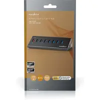 Nedis USB hub met 8 poorten - USB3.0 - Quick Charge 3.0 - externe 12V voeding / zwart - 1 meter
