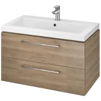 Cersanit Lara - Kast met wastafel, 45x79x45 cm, 2 laden, noten S801-154-DSM