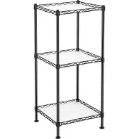 Songmics Metalen keukenplank met PP-kunststof panelen, Zwart / 3 niveaus