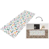 KitchenYeah Keukenloper - Loper keuken - Patronen - Bloemen - Bladeren - 180x60 cm - Keukenloper vinyl