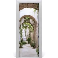 Tulup Deursticker - Oude Bogen Deurbehang Sticker - 75 cm x 205 cm - Paars Deursticker - Moderne Deur Sticker - Deursticker voor de Badkamer - Deurbehang