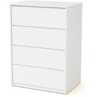 WEBABY - Houten baby ladekast met 4 lades en commode UNO - Wit