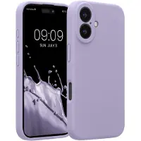 Kwmobile telefoonhoesje geschikt voor Apple iPhone 16 - TPU backcover met siliconen coating - Smartphone case in lavendel
