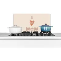 KitchenYeah Spatscherm keuken 60x30 cm - Kookplaat achterwand Spreuken - I love mom - Mama - Quotes - Muurbeschermer - Spatwand fornuis - Hoogwaardig aluminium