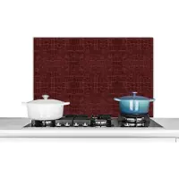 KitchenYeah Spatscherm keuken 80x55 cm - Kookplaat achterwand Inductie beschermer - Leer - Rood - Dierenhuid - Muurbeschermer - Spatwand fornuis - Hoogwaardig aluminium