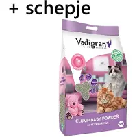 Vadigran cat litter - kattenbakkorrel BENTONITE BABYPOWDER 12 kg - fijne korrel + schepje Europees
