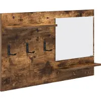 vidaXL Wandgemonteerde kapstok Muurmontage Rook Eiken 90 x 10 x 50 cm