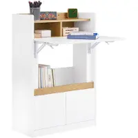 SoBuy FWT109-WN Opvouwbaar bureau met planken en laden