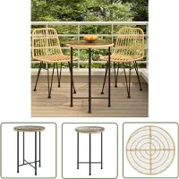 The Living Store De Living Store eettafel, Ø55 cm, met een blad van hartglas en een frame van staal