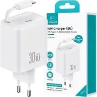 Usams LAD. SÍŤ. 1X USB-C naar USB-C trekkoord, PD+QC 30W, snelladen, wit/wit, YC serie, model CC241TC02 (US-CC241)