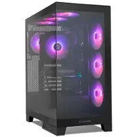 NOX Hummer Glock Black, Midi-tower, PC-behuizing, Zwart, ATX, ITX, Micro ATX, Rubber, Staal, Gehard glas, Gaming
