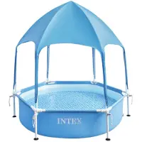 Intex Steel Ø Round Frame Above Ground Pool With Canopy 183cm Blauw 700 Liters