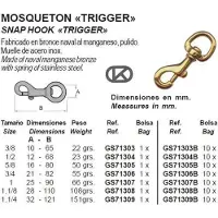 Kong Italy Swivel Snap-hook 10 Units Goud 80 mm