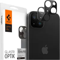 Spigen GLAStR Optik Camera Lens Protector - Camera eiland bescherming (2-pack) voor de Apple iPhone 15 / 15 Plus - Zwart