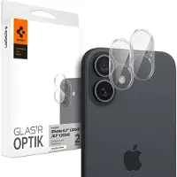 Spigen Optik Lens Protector - Full Camera bescherming (2-pack) voor de Apple iPhone 16 / 16 Plus - Crystal Clear