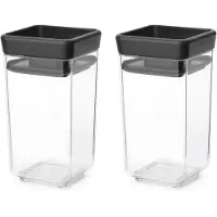 Brabantia Tasty+ Voorraadbussen Dark Grey Stapelbaar 2 x 0,15 l
