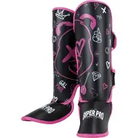 Super Pro Combat Gear Scheenbeschermer Kids Bear - Zwart/Roze - XS