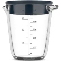 Mepal Glas maatbeker met deksel Chef it - 500 ml - Maataanduiding - Vaatwasmachine-. magnetron- en ovenbestendig - Bakspullen - Navy