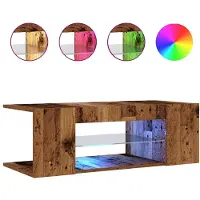 vidaXL Tv-meubel met LED 90x39x30 cm bewerkt hout oud hout