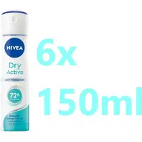 Nivea deospray - Dry Active - 150ml - Voordeelverpakking 6 stuks