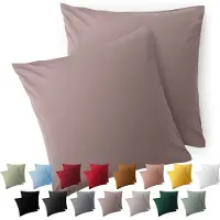 Blumtal Kussensloop Microvezel Kussenhoes 50 x 50 cm - Taupe - Met Rits - Set van 2