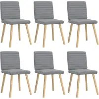 vidaXL Eetkamerstoelen 6 st stof lichtgrijs