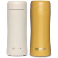 Retulp Tumbler - Thermosbeker - Thermosfles - 300 ml - Koffiebeker - RVS - Drinkflessen 2 Stuks - Travel Mug - Geel