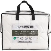 Homescapes Premium Wollen Dekbed 200x200 cm – Warmteklasse 2 Allround Dekbed – Katoen 233TC – OEKO-TEX & Woolmark Gecertificeerd