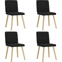 vidaXL Eetkamerstoelen 4 st stof zwart