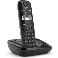 Gigaset AS690A, analoge/DECT-telefoon, draadloze headset, luidsprekerfunctie, 100 nummers, nummerherkenning, zwart