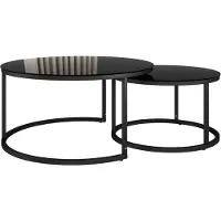Vicco Montreal Salontafel set – 77 x 77 cm 2 delen Zwart hoogglans
