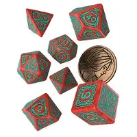 Q-workshop The Witcher Dice Set Triss Merigold The Fearless Board Game 7 Units Groen