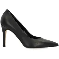 Manfield Zwarte leren pumps | Maat 39