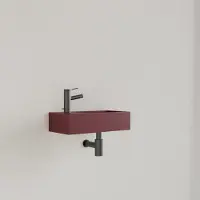 Gliss Design Fontein Nano 36x18x9 cm 1 Kraangat Links Mat Wijn Rood