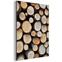 MuchoWow Aluminium schilderij 120x160 cm - Wanddecoratie metaal - Hout - Boomstammen - Textuur - Metalen muurdecoratie woonkamer - Decoratie industrieel - Foto op dibond - Industriële accessoires slaapkamer