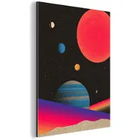 MuchoWow Aluminium schilderij 30x40 cm - Wanddecoratie metaal - Hemel - Planeten - Felgekleurd - Metalen muurdecoratie woonkamer - Decoratie industrieel - Foto op dibond - Industriële accessoires slaapkamer