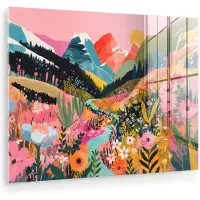 MuchoWow Glasschilderij 160x120 cm - Schilderij acrylglas - Rivier - Diepte - Bloemen - Foto op glas - Muurdecoratie woonkamer - Wanddecoratie slaapkamer - Schilderijen
