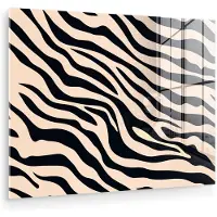 MuchoWow Glasschilderij 160x120 cm - Schilderij acrylglas - Zebraprint - Dynamisch - Roze - Foto op glas - Muurdecoratie woonkamer - Wanddecoratie slaapkamer - Schilderijen