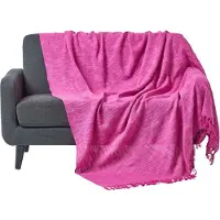 Homescapes Nirvana plaid, 100% katoen, roze, 255 x 360 cm