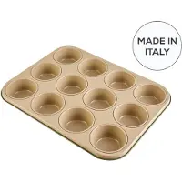 Karaca Jennese – Muffin Bakvorm – 12-vormpjes – 27 cm – Carbon Staal – Groen