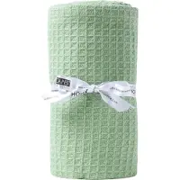 Homescapes - Wafel babydeken - 100% biologisch katoen - pastelgroen - 125x150 cm