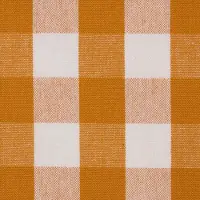 Homescapes Grote geruite katoenen stof oranje en wit - verkocht per meter, 150 cm breed