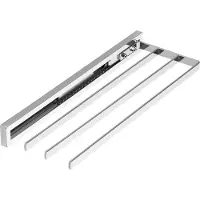 Sotech handdoekhouder STYLE 3-armig, gepolijst chroom 415 mm uittrekbaar 300 mm Handdoekhouder voor zijdelingse montage op wastafel in badkamer en keuken